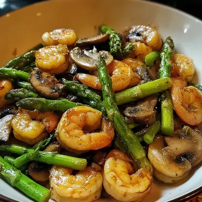 Quick Shrimp & Asparagus Stir-Fry with Mushrooms