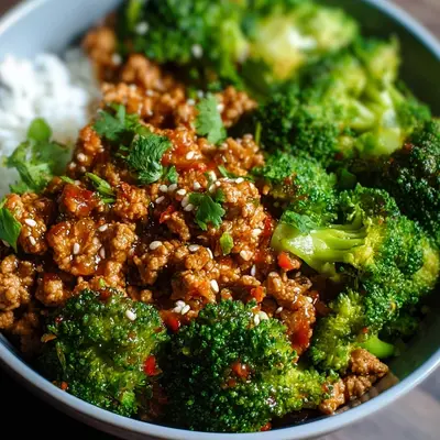 Quick Sweet & Spicy Ground Turkey Broccoli Bowls