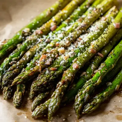 Roasted Parmesan Asparagus & Turkey Ham Dinner