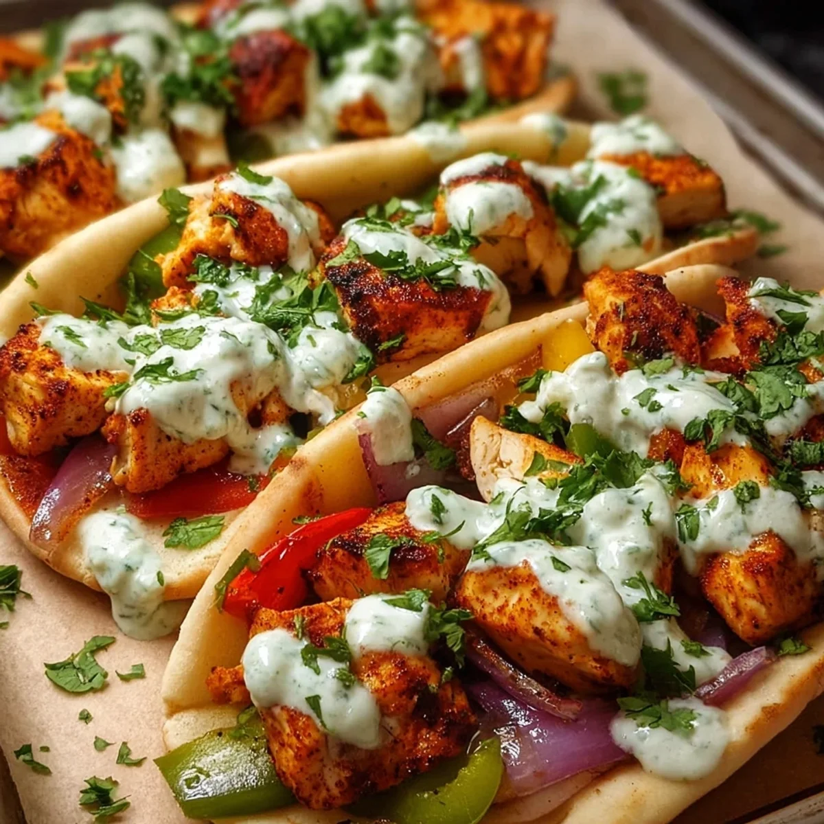 Sheet Pan Chicken Pitas with Herby Ranch