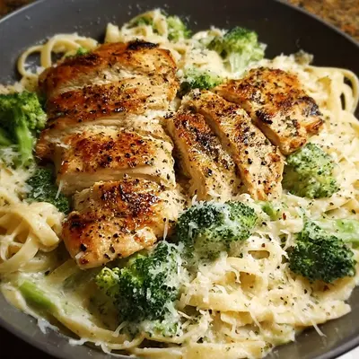 Skinny Chicken Broccoli Alfredo: High Protein Dinner