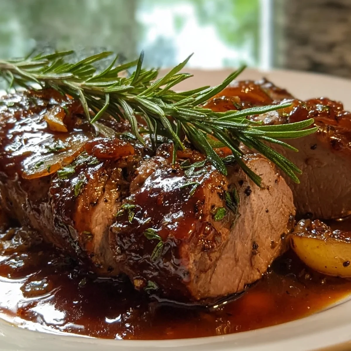 Slow Cooker Lamb Tenderloin with Apple Butter Glaze