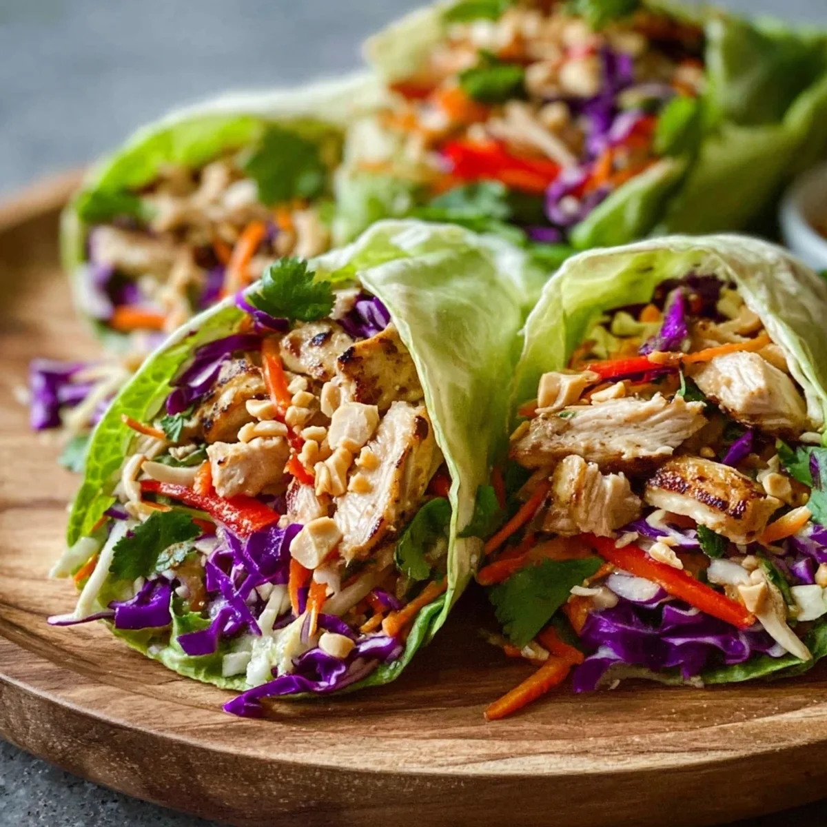 Spicy Thai Chicken Wraps with Asian Slaw