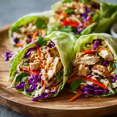 Spicy Thai Chicken Wraps with Asian Slaw