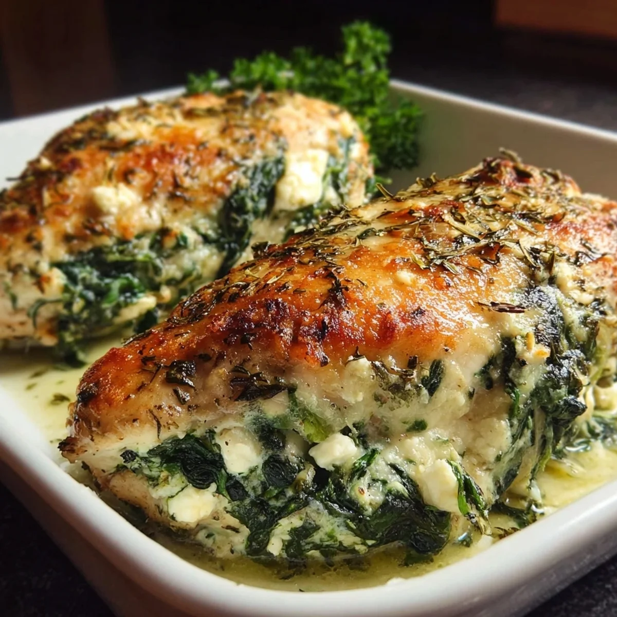 Spinach Feta Baked Chicken: Easy Low Carb Dinner