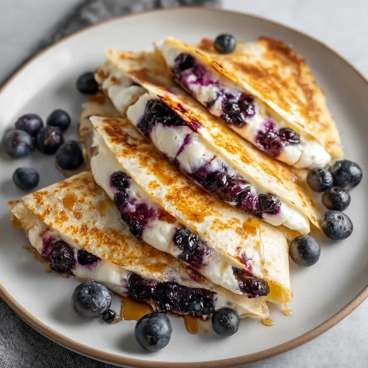 Sweet Blueberry Breakfast Quesadilla in 10 Mins