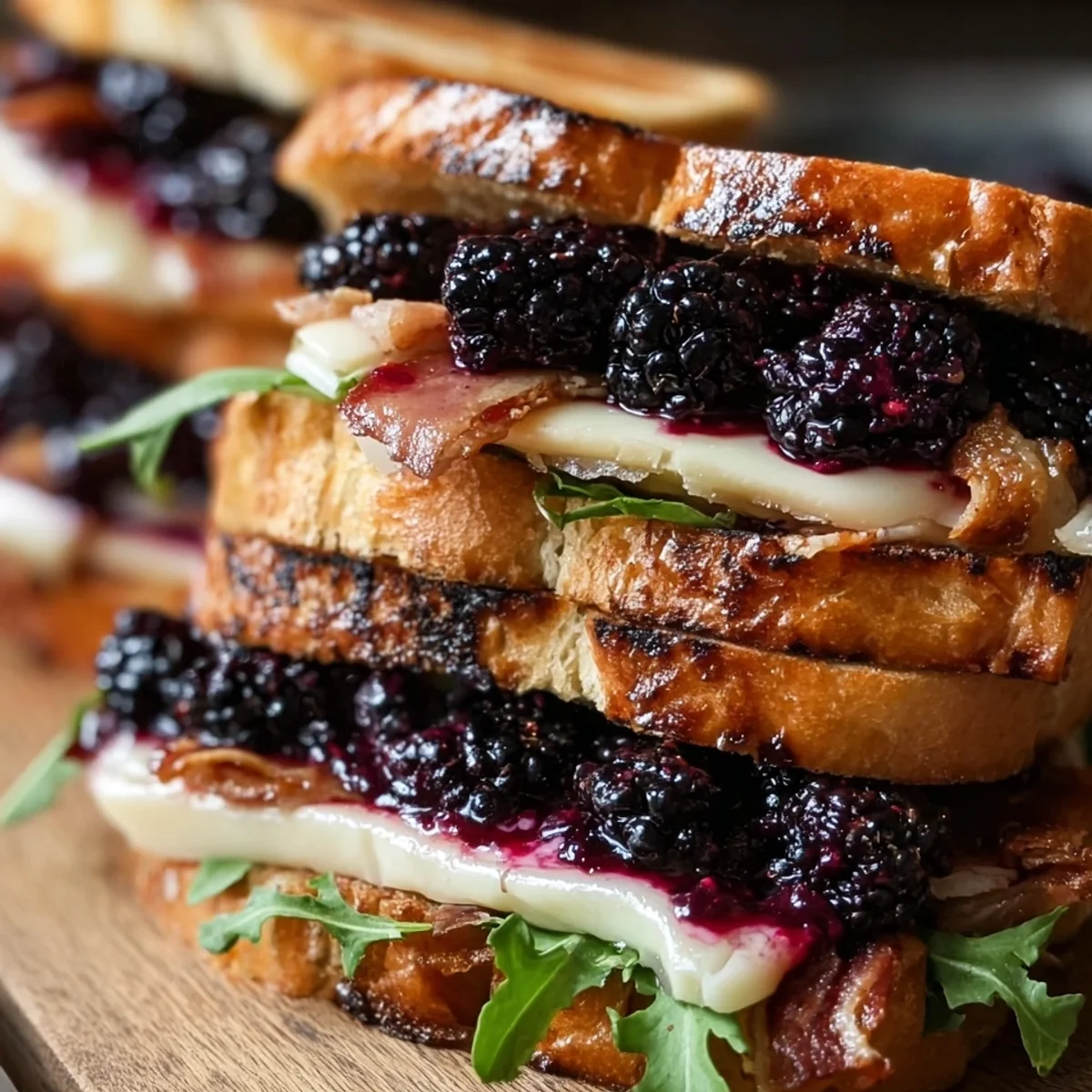 Sweet & Savory Blackberry Brie Turkey Bacon Sandwich