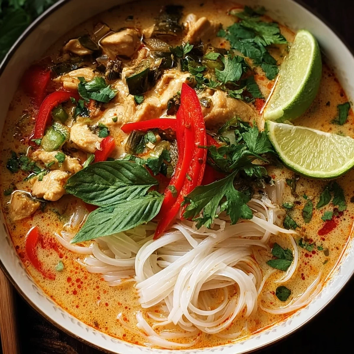 Thai Coconut Chicken Noodle Soup: Simple & Flavorful