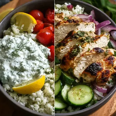 Zesty Mediterranean Chicken Tzatziki Bowls