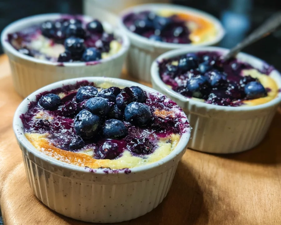 Creamy Baked Blueberry Cottage Cheese Bowls