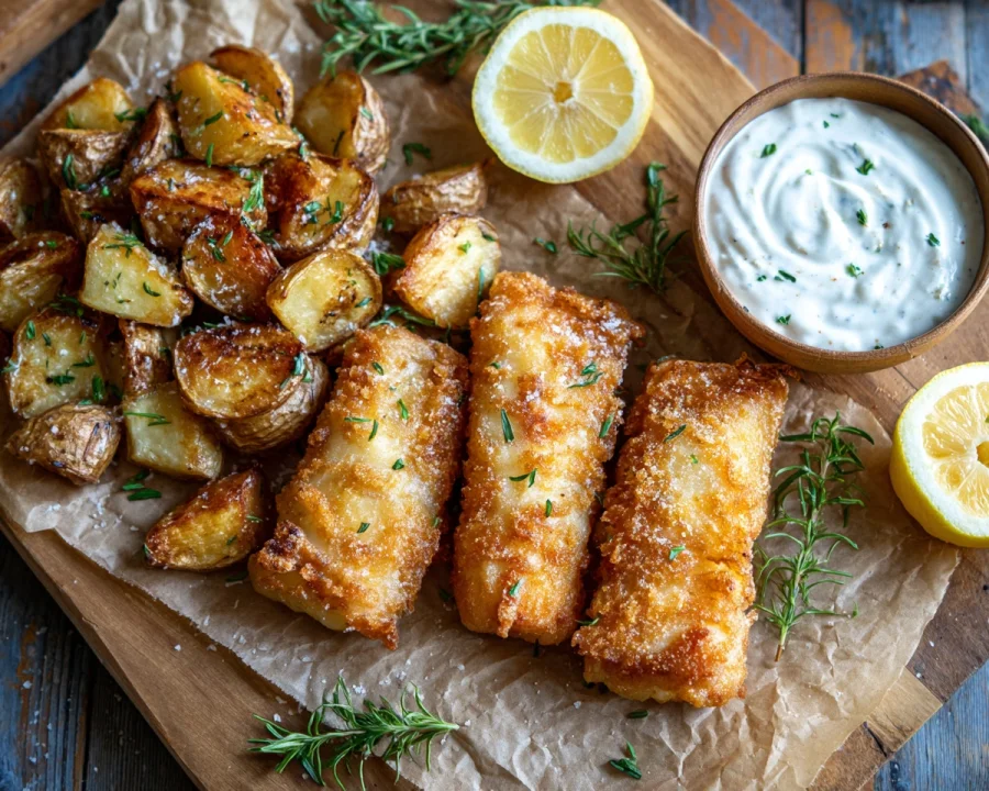 Crispy Fish & Chips with Non-Alcoholic Beer Batter