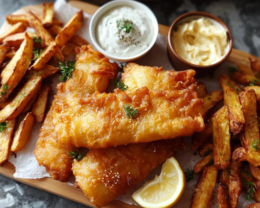 Crispy Non-alcoholic Beer Battered Fish & Chips