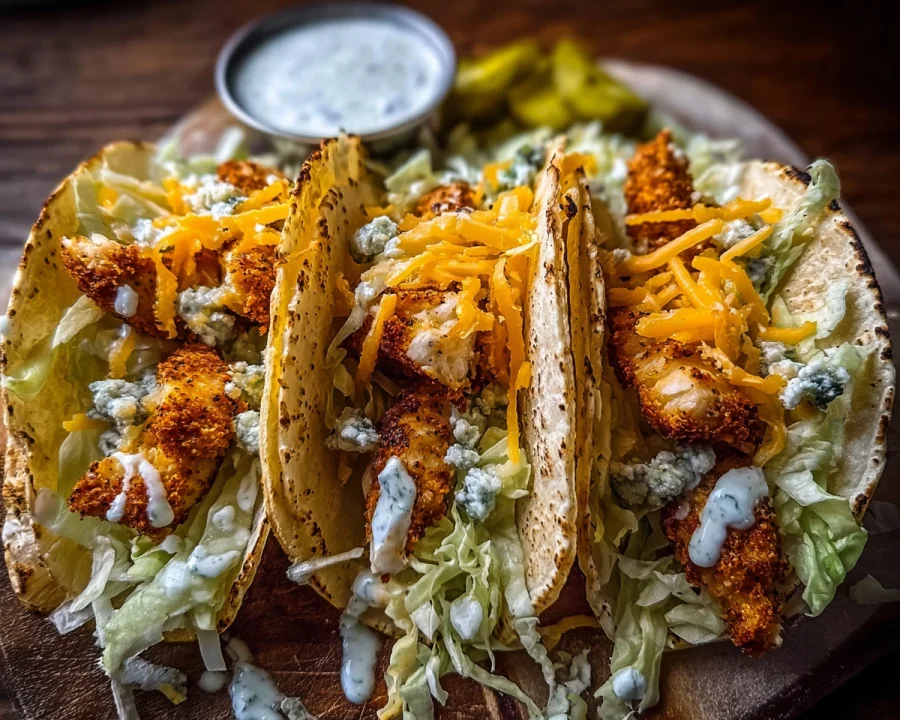 Dill Pickle Ranch Smash Chicken Tacos with Crispy Cheese