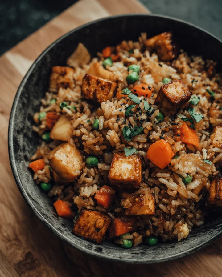 Easy Vegan Fried Rice with Tofu & Veggies