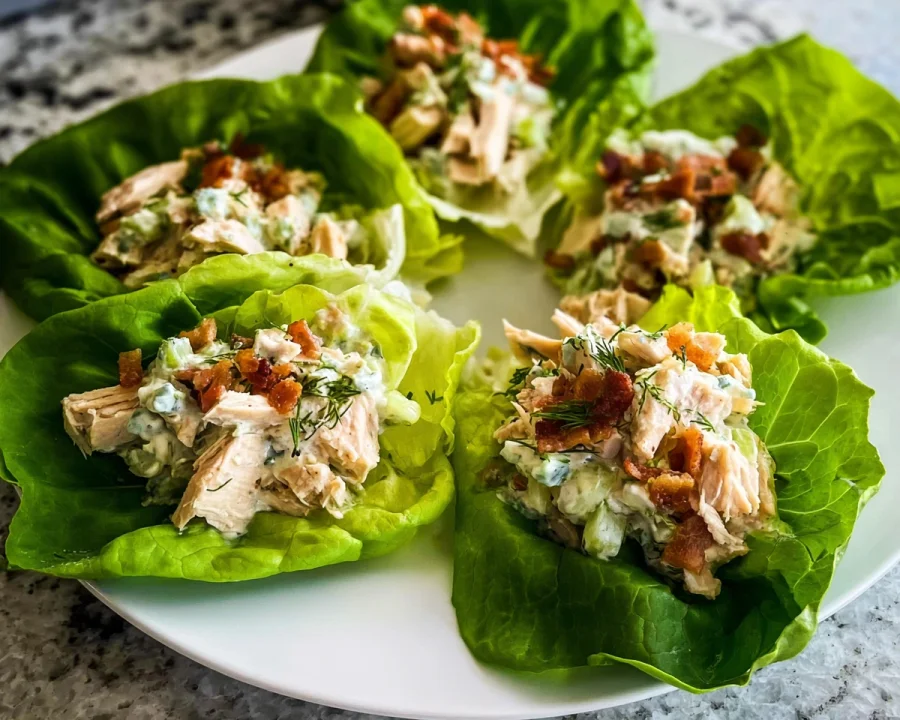 Healthy Chicken Turkey Ham Ranch Lettuce Wraps