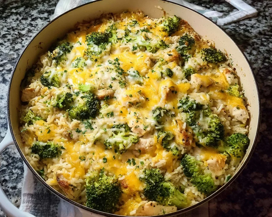 High-Protein Chicken Broccoli Rice Casserole