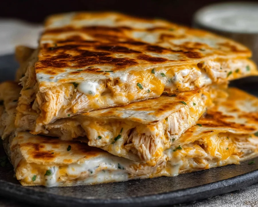 High-Protein Chicken Ranch Quesadilla | Crispy & Low-Carb