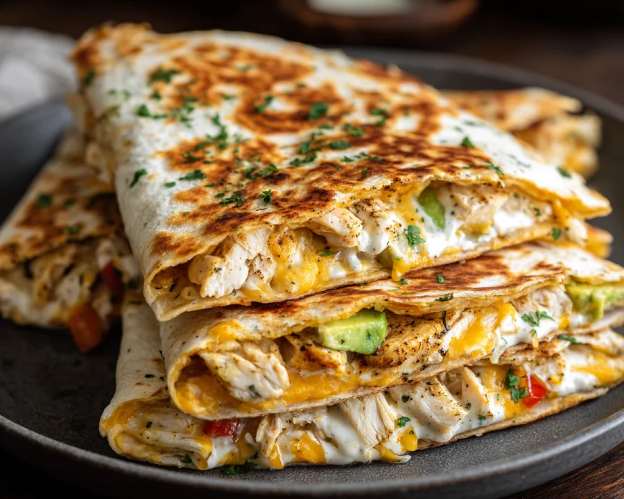 High-Protein Chicken Ranch Quesadilla: Crispy, Low-Carb