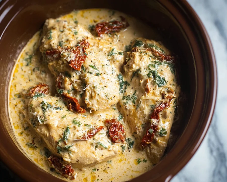 High Protein Crockpot Marry Me Chicken