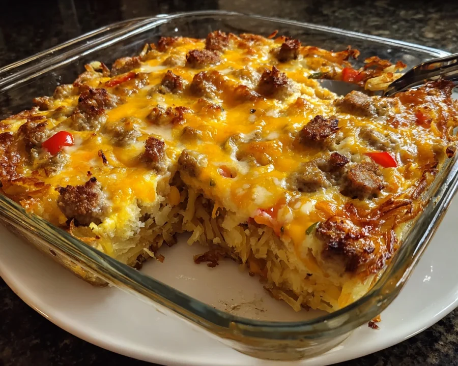High-Protein Loaded Hash Browns Breakfast Casserole