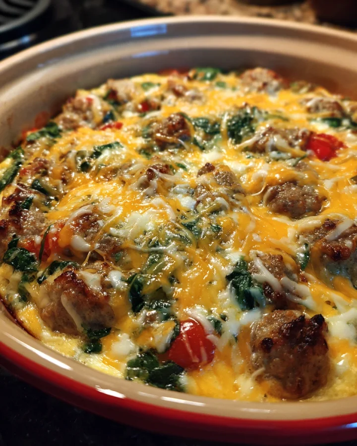 Keto Turkey Sausage & Egg Breakfast Casserole