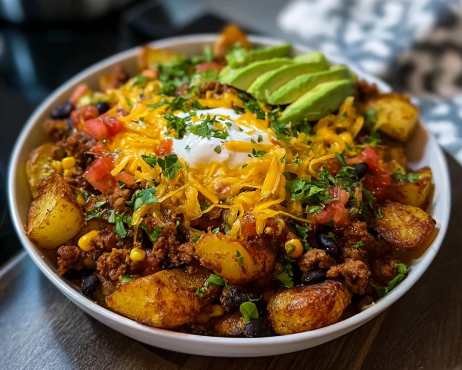 Loaded Potato Taco Bowl: High Protein & Flavorful