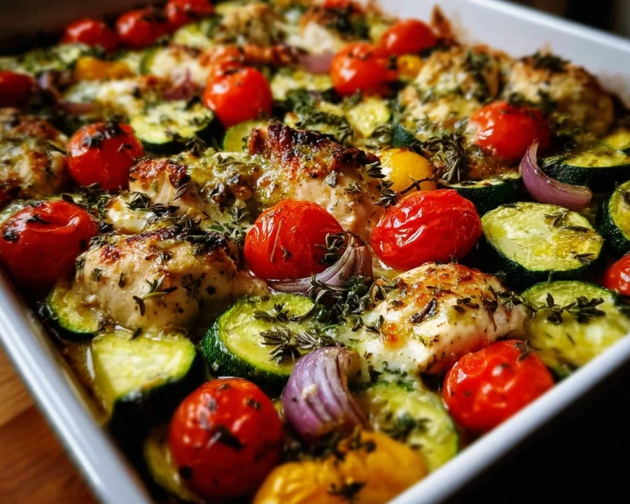 Mediterranean Chicken Zucchini Bake: One-Pan Meal