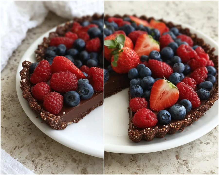 No Bake Chocolate Berry Tart: Gluten-Free & Vegan Dessert