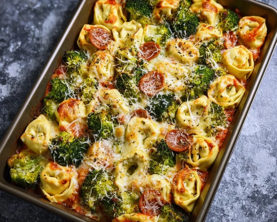 Sheet Pan Broccoli Tortellini Bake: Easy One-Pan Dinner