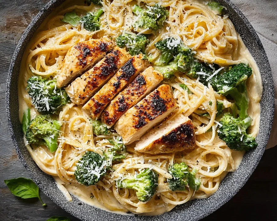 Skinny Chicken Broccoli Alfredo: Low Calorie & Creamy
