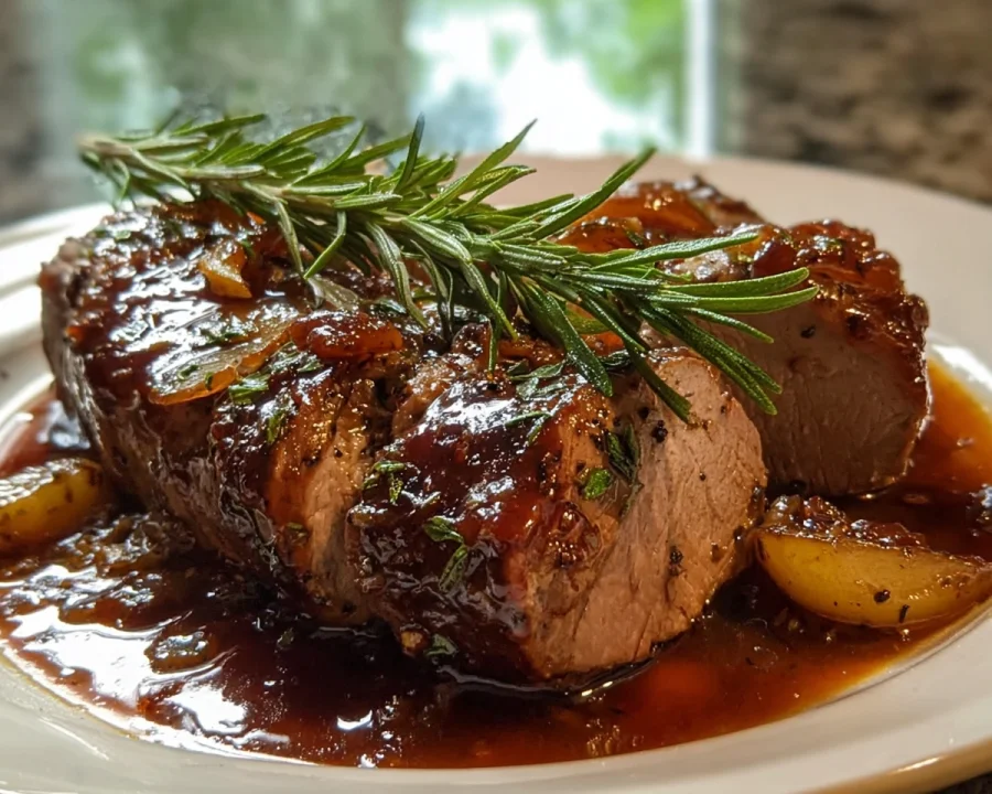 Slow Cooker Lamb Tenderloin with Apple Butter Glaze