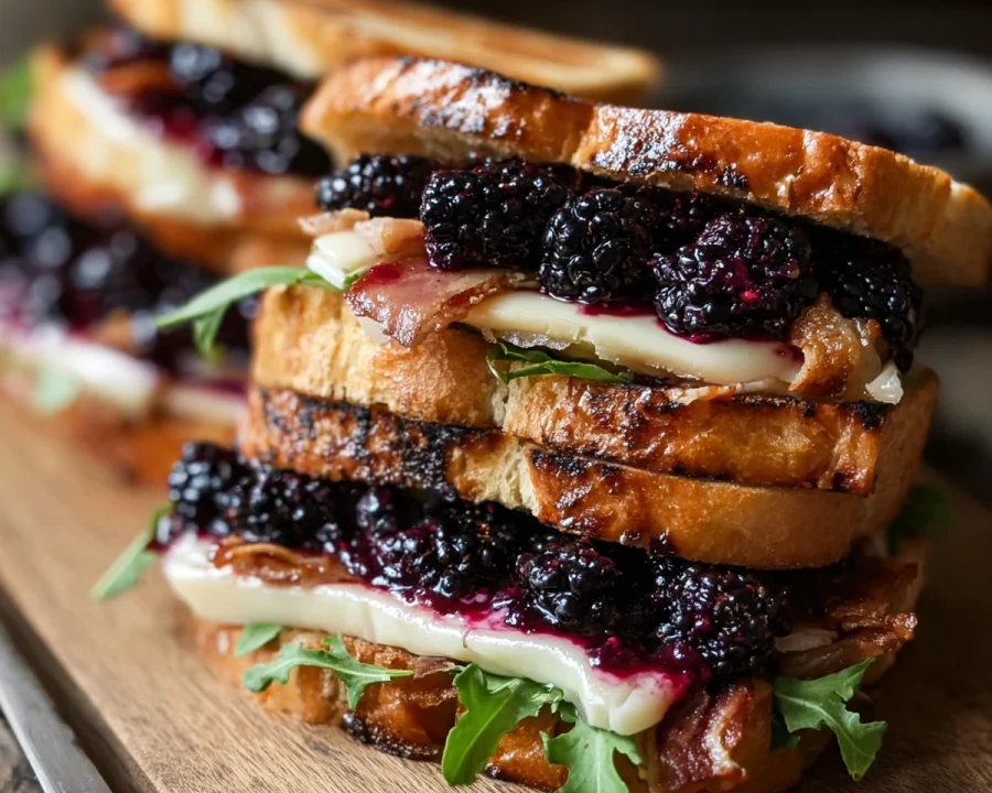 Sweet & Savory Blackberry Brie Turkey Bacon Sandwich