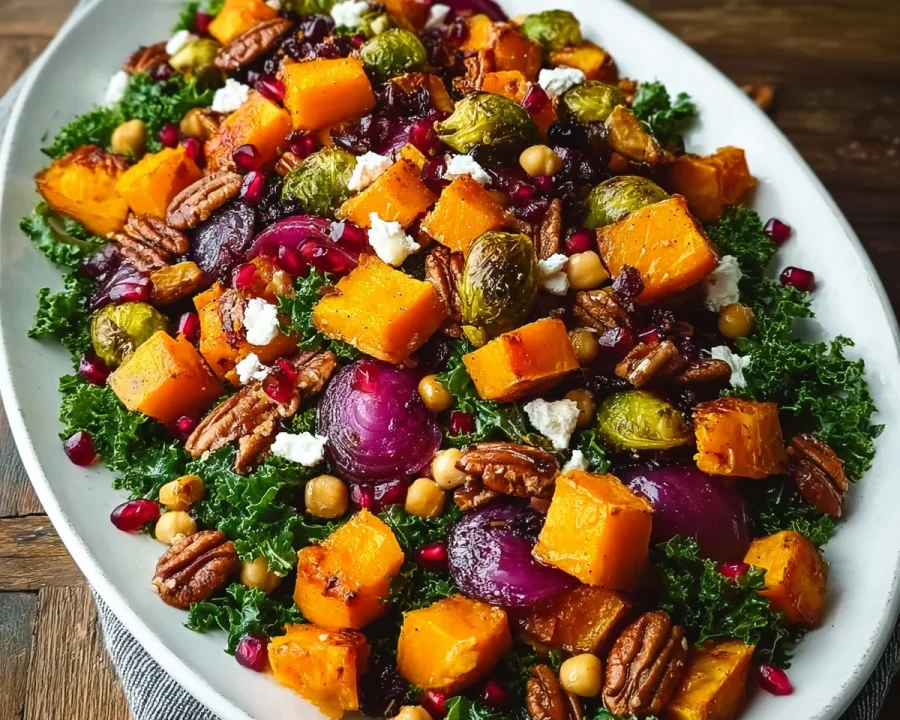 Winter Vegetable Salad with Roasted Butternut Squash