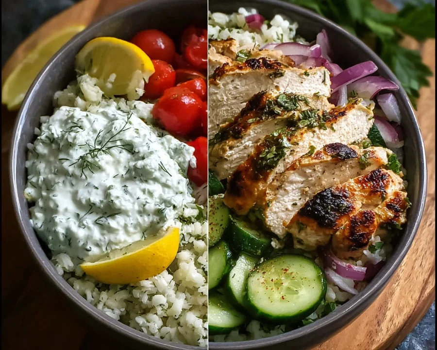 Zesty Mediterranean Chicken Tzatziki Bowls
