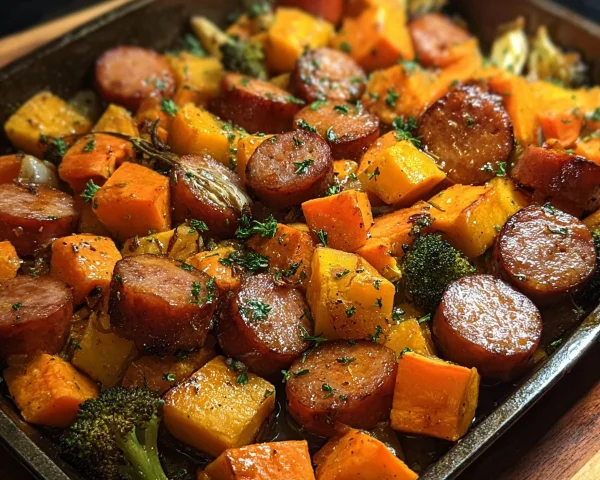 30-Minute Sausage & Sweet Potatoes with Honey Garlic Sauce