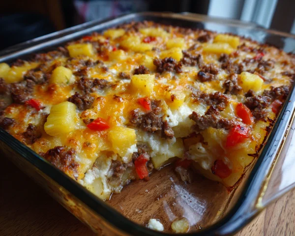 Beef & Pineapple Sauerkraut Casserole Bake