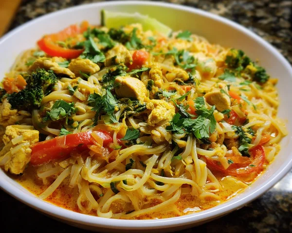 Creamy Coconut Curry Chicken Noodles: Quick Dinner