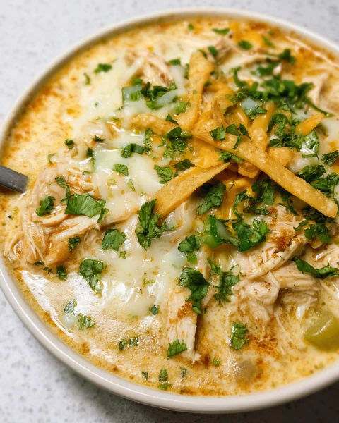 Creamy Green Chicken Enchilada Soup