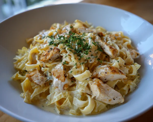 Creamy Low-Carb Alfredo Cabbage Pasta