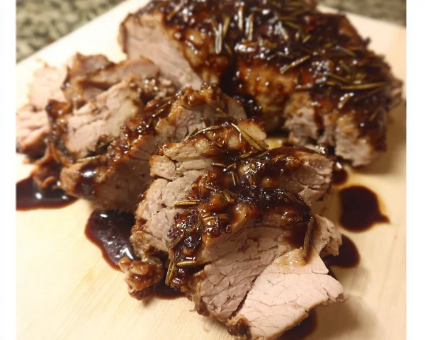 Crockpot Brown Sugar Balsamic Glazed Lamb Tenderloin