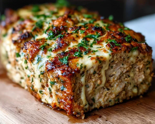 Garlic Parmesan Chicken Meatloaf: High Protein & Juicy