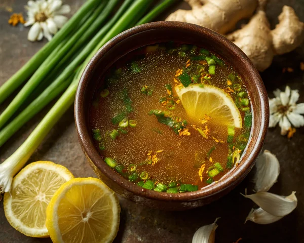 Healing Miso-Ginger Lemon Detox Broth
