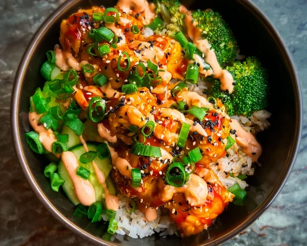 High Protein Bang Bang Chicken Meal Prep Bowl