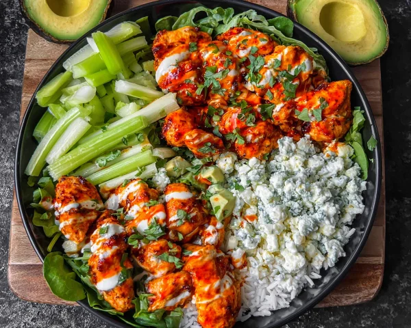High-Protein Buffalo Chicken Bowls for Meal Prep
