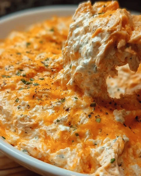 High-Protein Buffalo Chicken Dip with Cottage Cheese