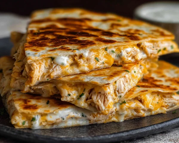 High-Protein Chicken Ranch Quesadilla | Crispy & Low-Carb