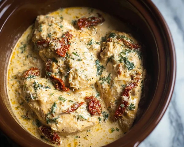 High Protein Crockpot Marry Me Chicken