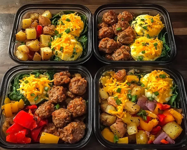High Protein Freezer Friendly Breakfast Bowls