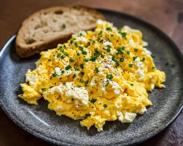 High Protein Scrambled Eggs with Cottage Cheese