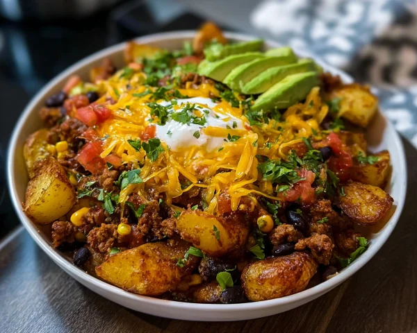 Loaded Potato Taco Bowl: High Protein & Flavorful